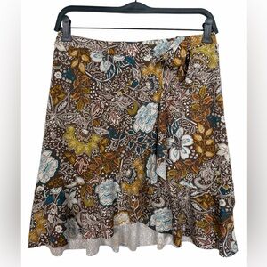 NWT Earthbound Trading Co. Mini Floral Wrapskirt Ruffle Boho Size Large